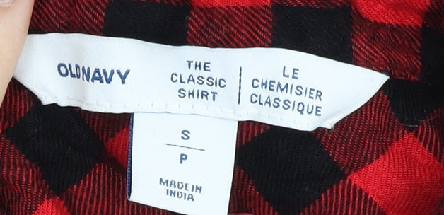 Old Navy Women’s Red Check Button-Up Shirt, Size S