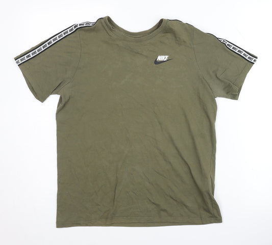 Nike Boys Green T-Shirt L Size Short Sleeve Logo