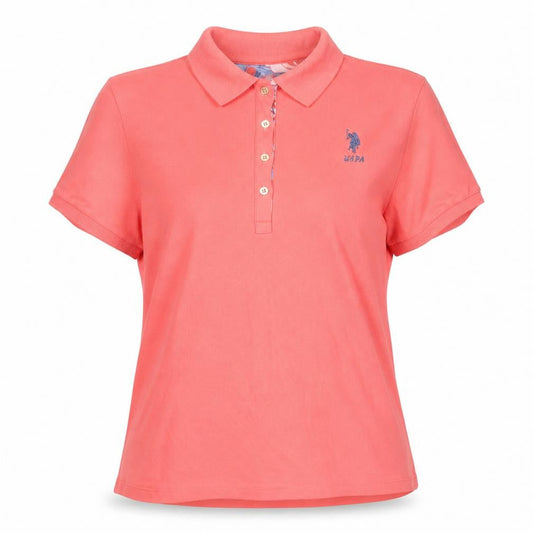 Womens UK Size 2XL U.S. Polo Assn. Pink Cotton Blend Polo