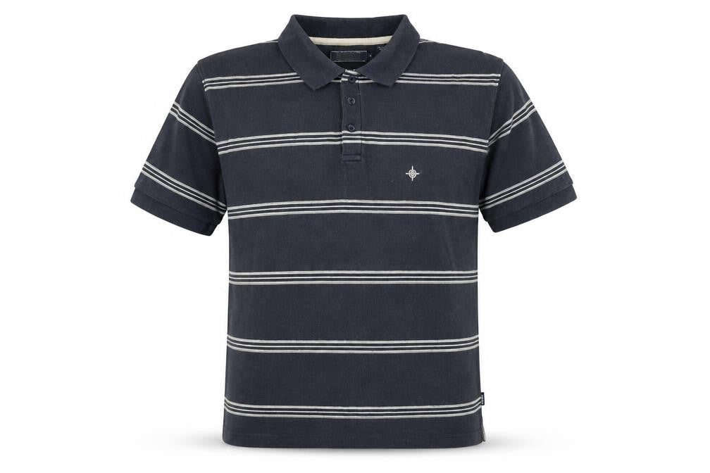Maine New England Men's Blue L Polo Striped Shirt