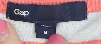 Gap Women's Multicoloured Striped T-Shirt - Medium