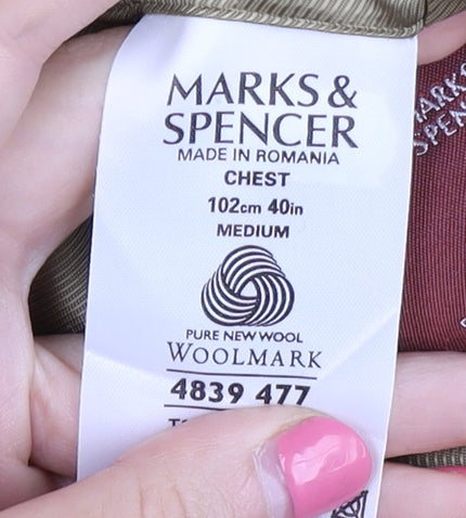 Marks and Spencer Beige Men's Blazer 40R Wool, Formal