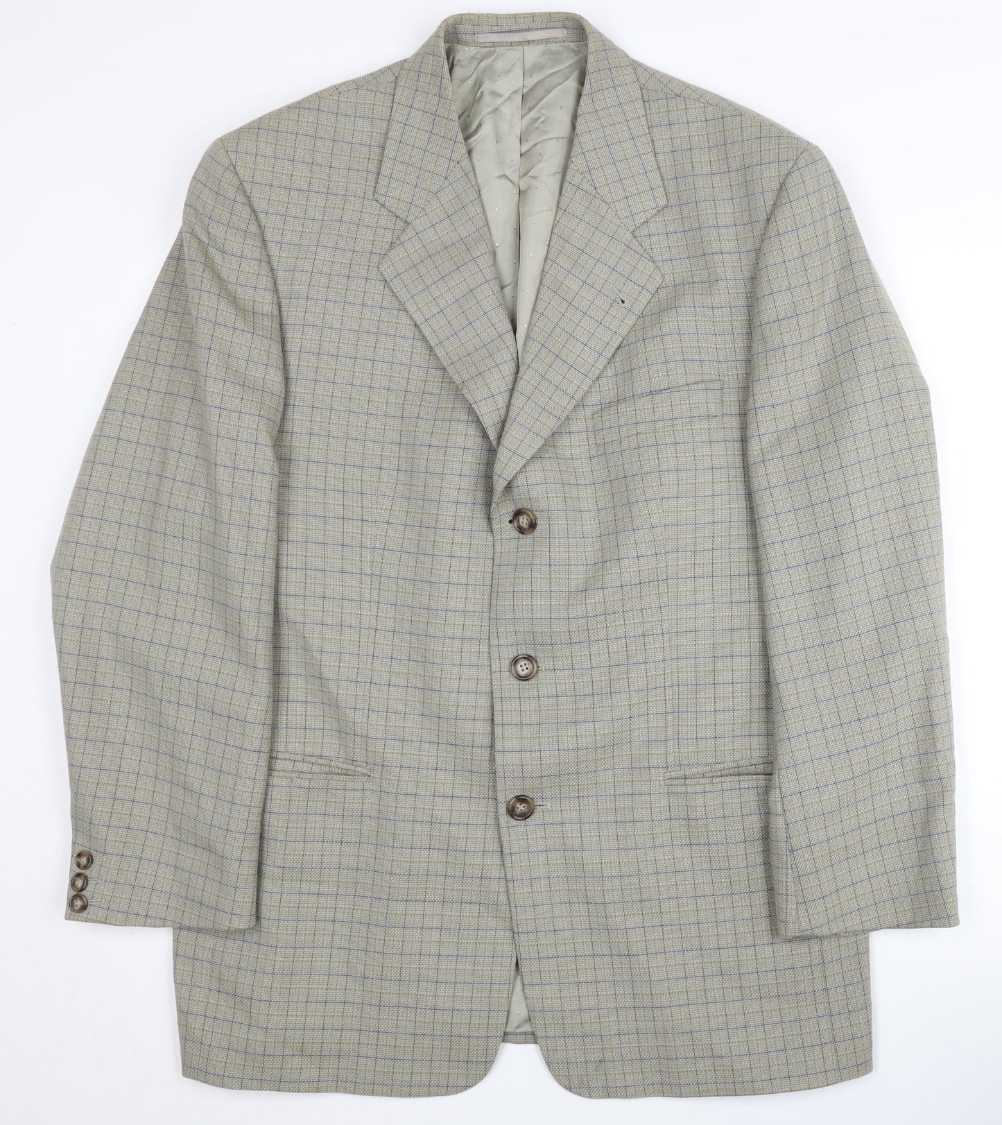 Trevira Beige Check Men's Blazer, Formal Style UK Size 40