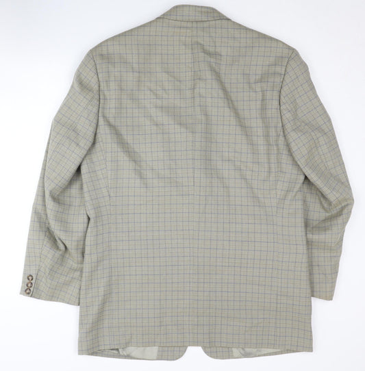 Trevira Beige Check Men's Blazer, Formal Style UK Size 40