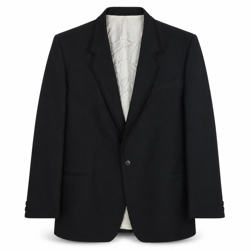 Front view of C&A Men's Black Blazer, size 44, Formal Short Length