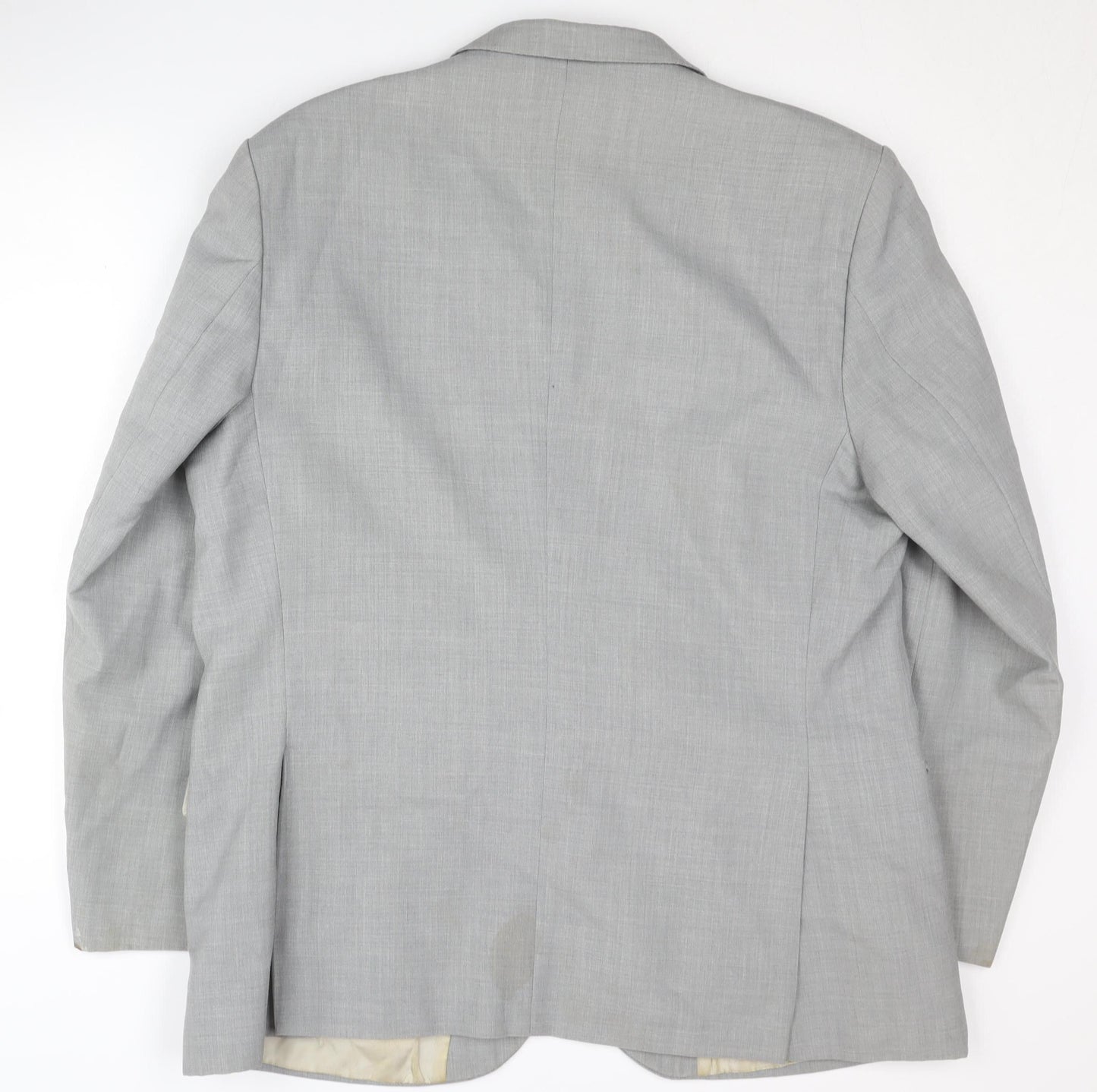 Sumrie Men's Grey 46 Regular Fit Single-Breasted Blazer