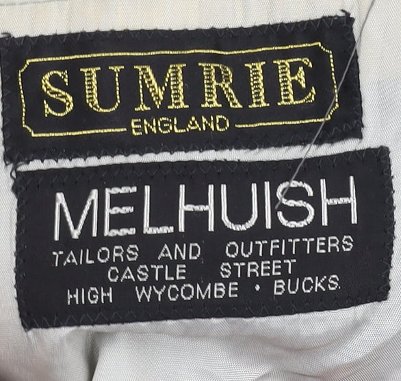 Sumrie Men's Grey 46 Regular Fit Single-Breasted Blazer