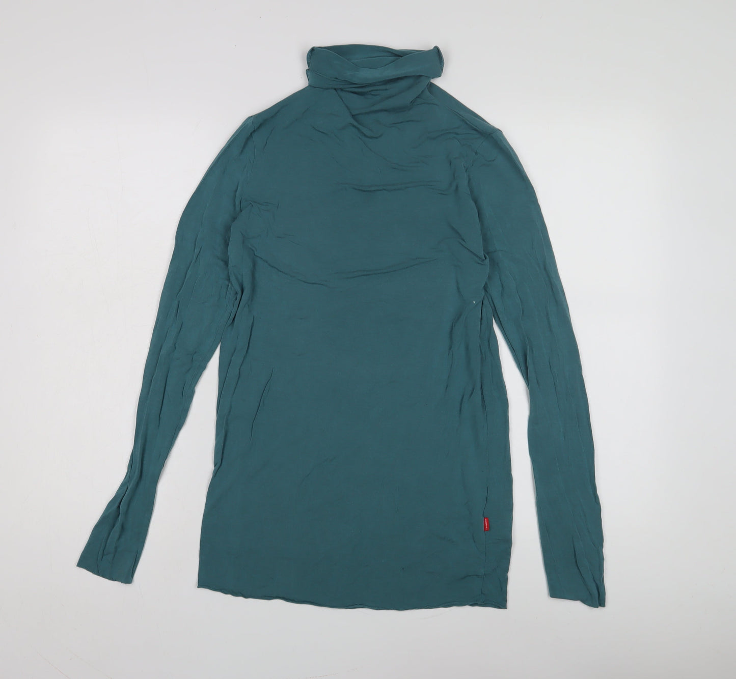 Jackpot Women's Green Roll Neck Top - Size L, Regular Fit