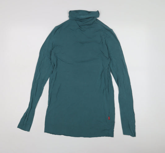 Jackpot Women's Green Roll Neck Top - Size L, Regular Fit