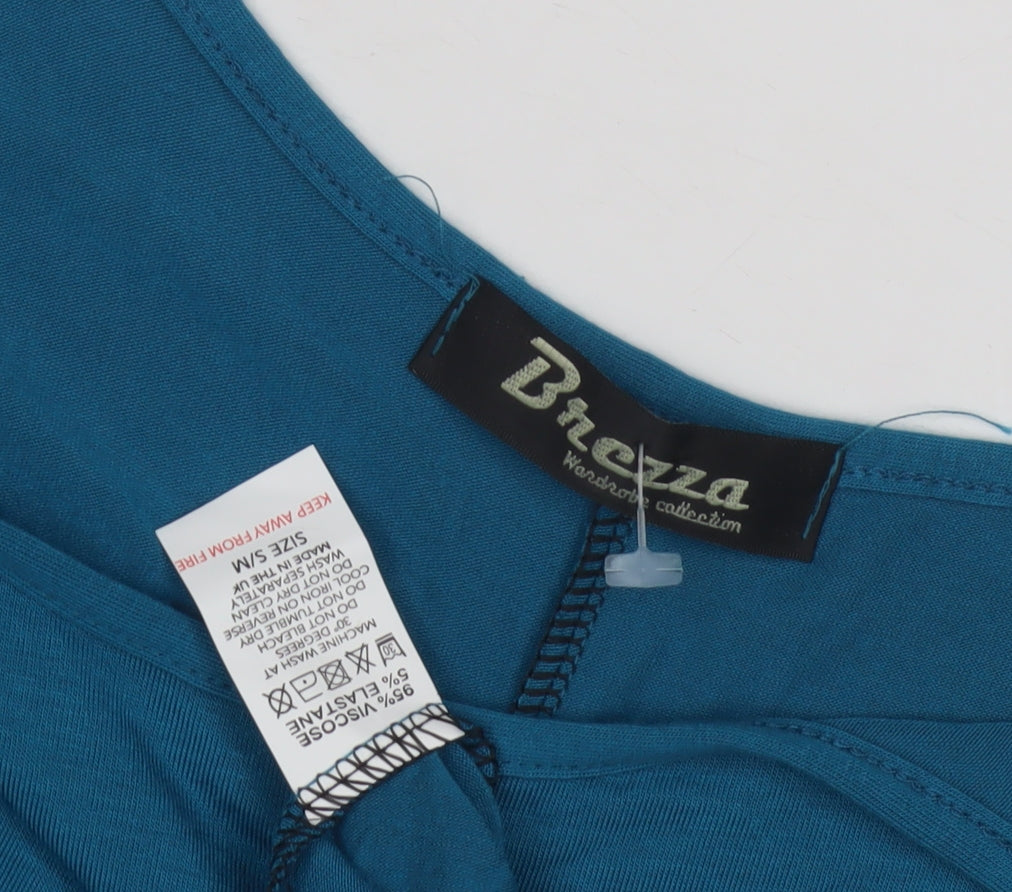 Brezza Women's Blue Slim-fit Camisole Tank Top