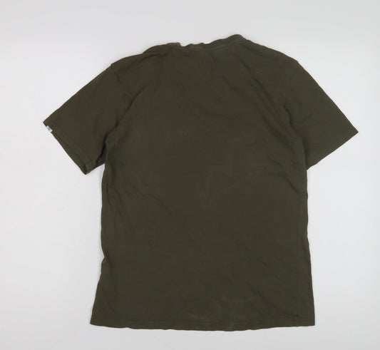 Puma Men's XS Green Cotton Crew Neck T-Shirt