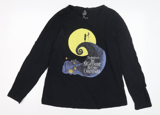 Disney Women's Black M Pyjama Top Shirt - Nightmare Before Christmas