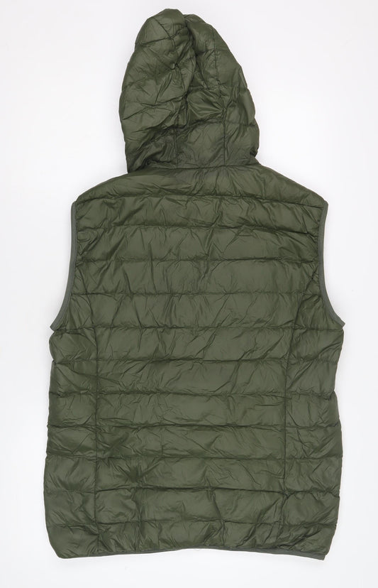 Emporio Armani Men's Green Hooded Puffer Waistcoat S