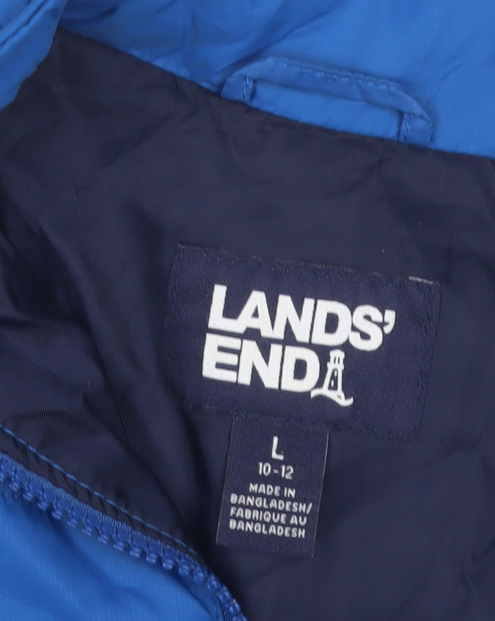 Lands' End Boys Blue Puffer Jacket L Winter