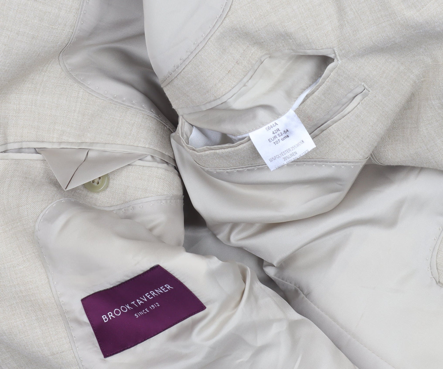 Brook Taverner Men's Beige Blazer Size 42 Classic Style