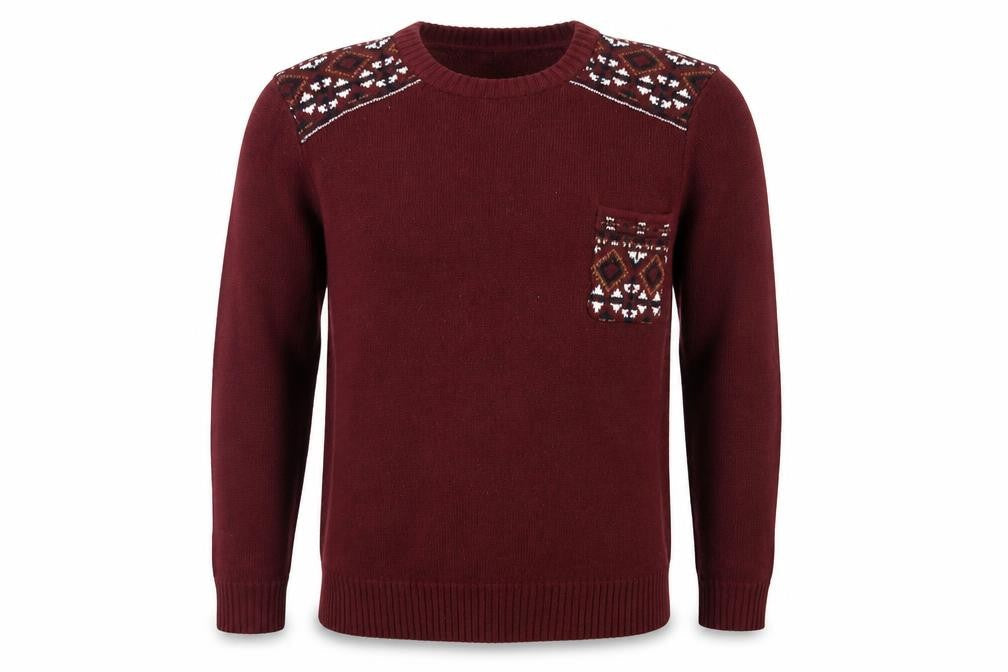 Brave Soul Men's Red XL Fair Isle Pullover Jumper