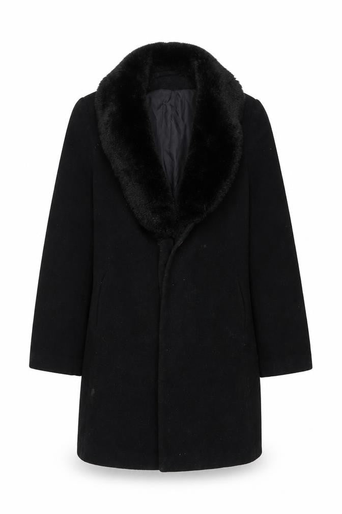 Dorothy Perkins Women's Black Wool Overcoat Size 8