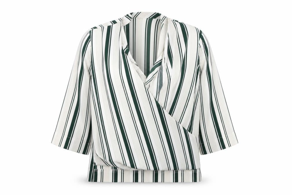 Marks and Spencer Women's Striped Wrap Blouse - Size 16
