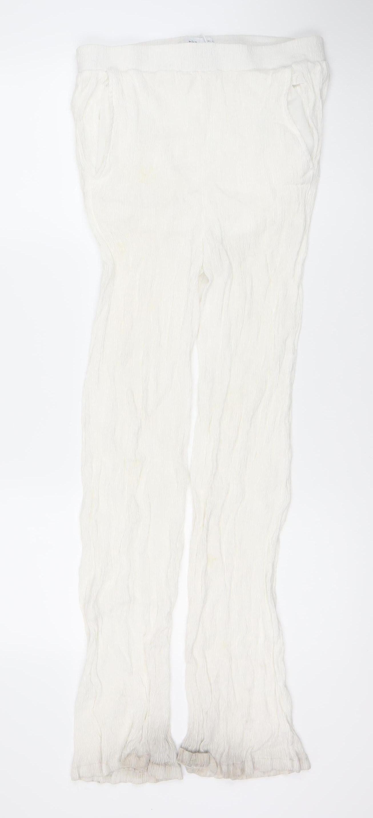 Bershka Women's White Trousers Size L