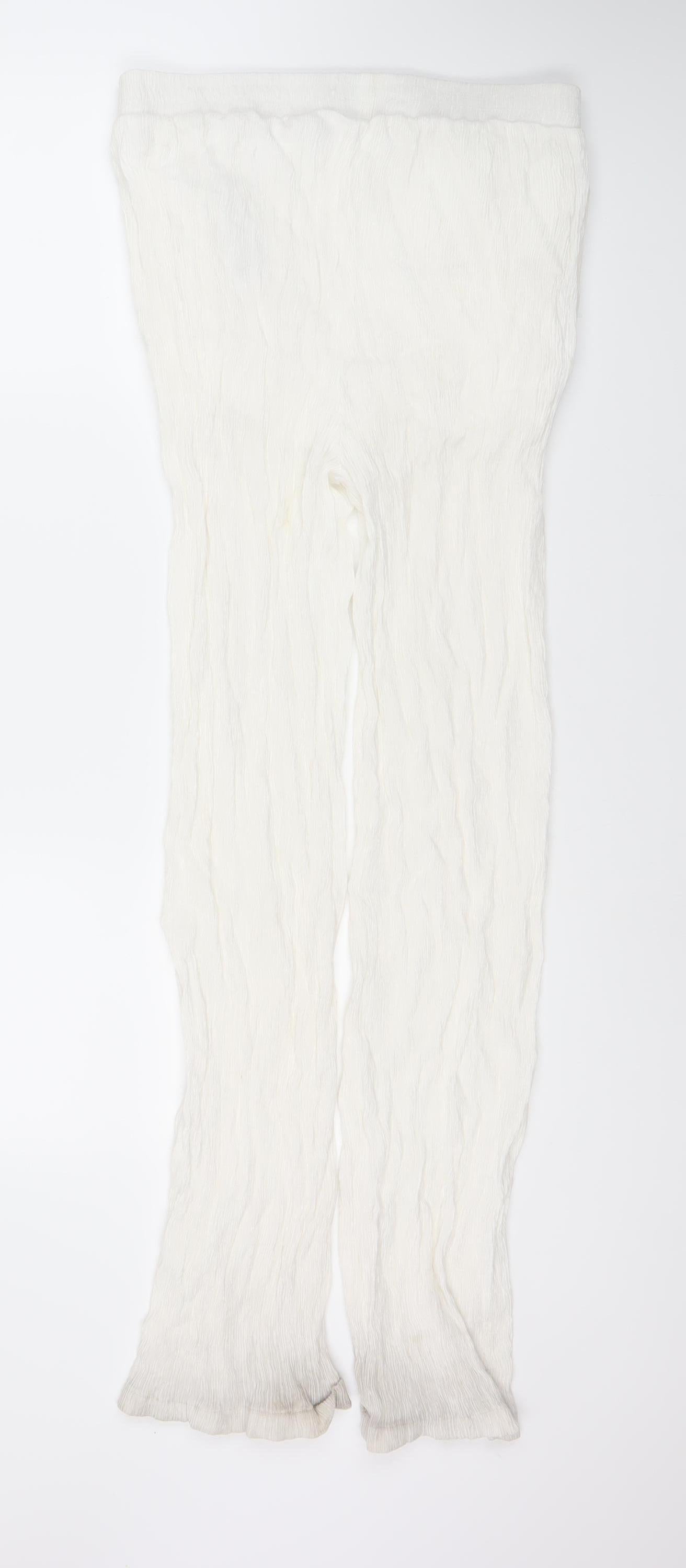 Bershka Women's White Trousers Size L