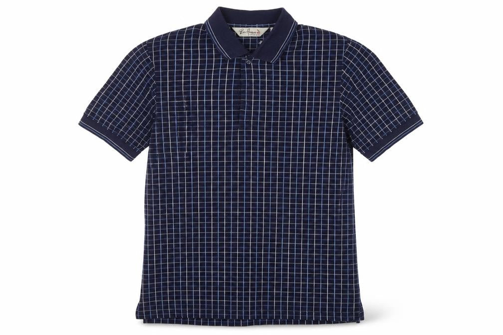 Pierre Cardin Men's Blue Check Polo Shirt M