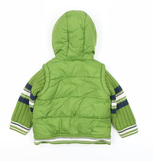 Next Boys Green Puffer Jacket 9-10 Years Hooded Winter Coat