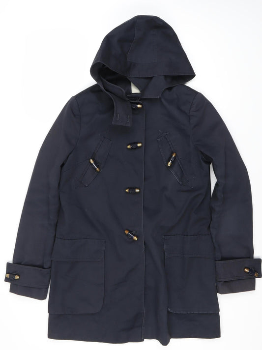 ASOS Women's Blue Duffle Coat, Size 10, Hooded