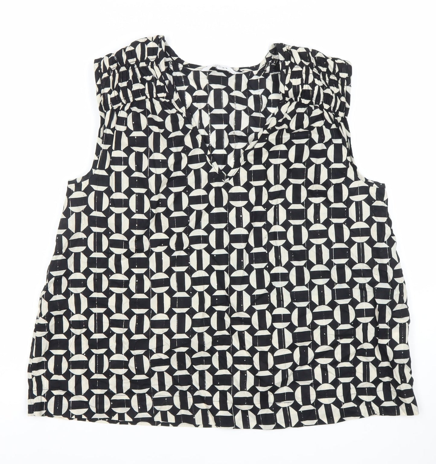 Next Women’s Black Geometric Blouse Size 12