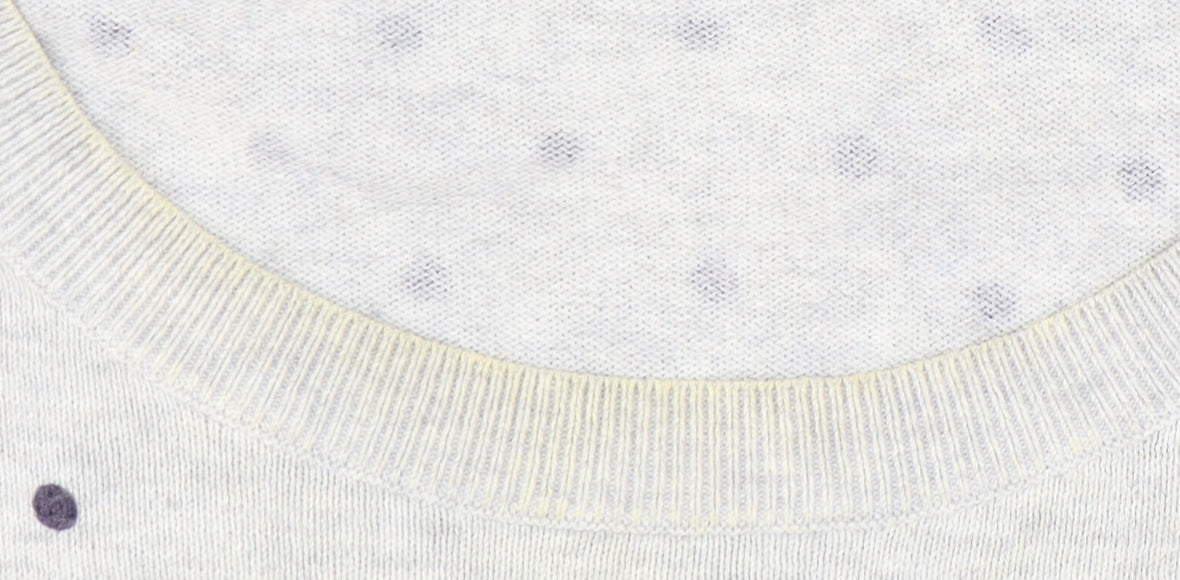 Boden Women's Grey Polka Dot Cotton Pullover Jumper L