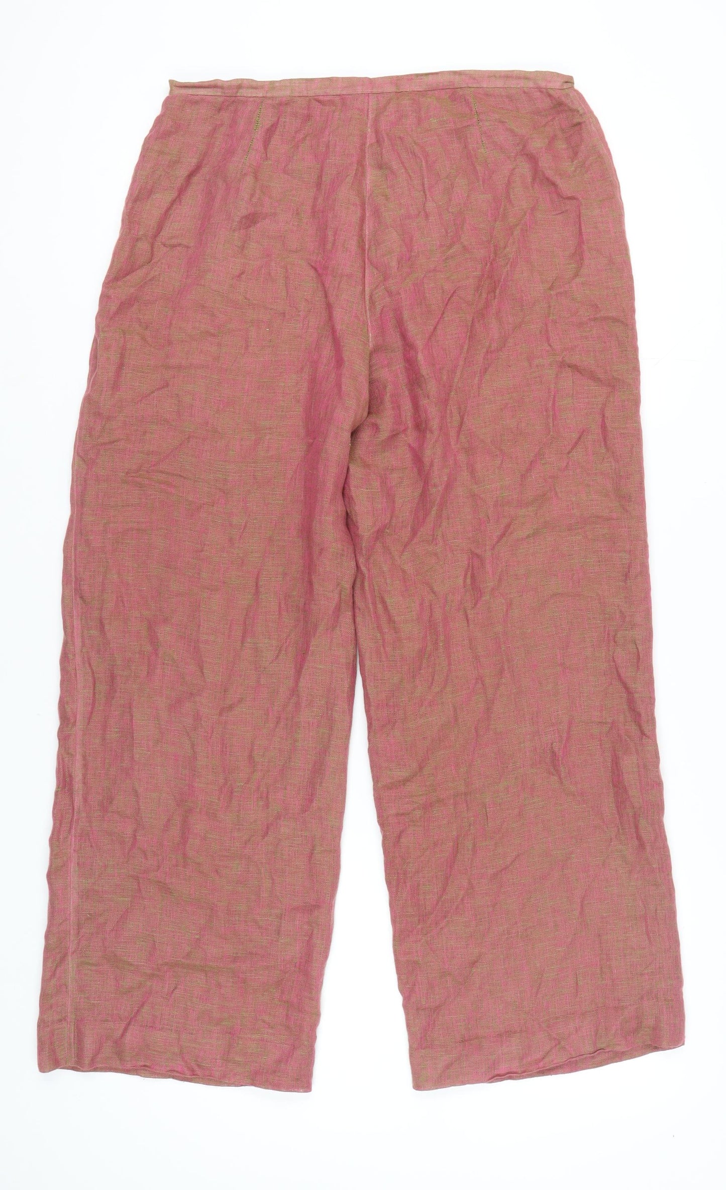 Platinum Women's Pink Linen Trousers Size 14