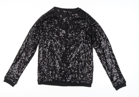 Marks and Spencer Black Sequin T-Shirt for Girls 13-14 Years