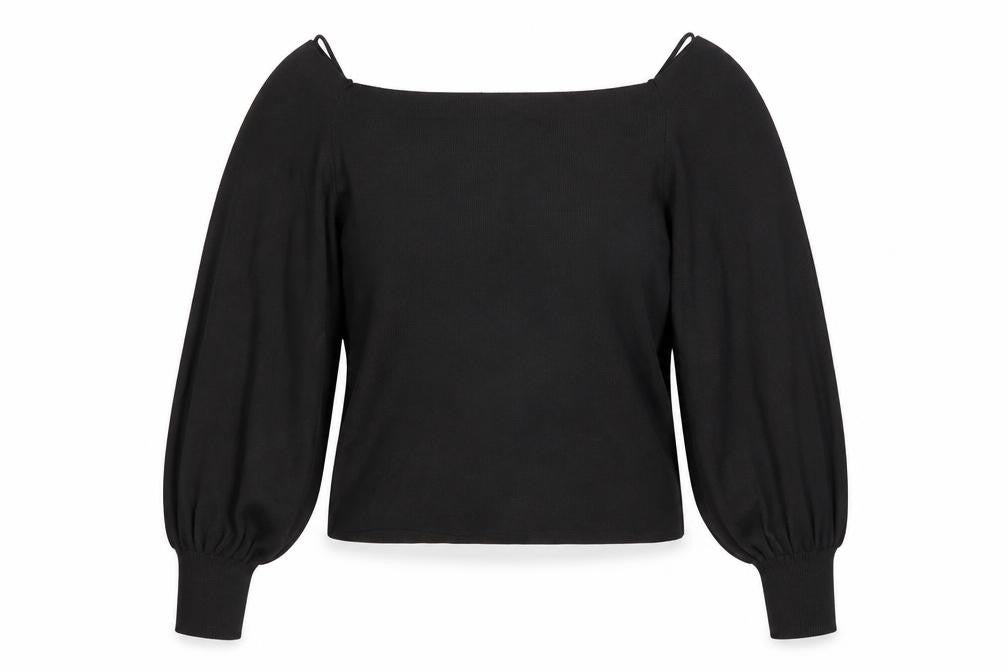 Topshop Women's Black Long Sleeve Top UK 14