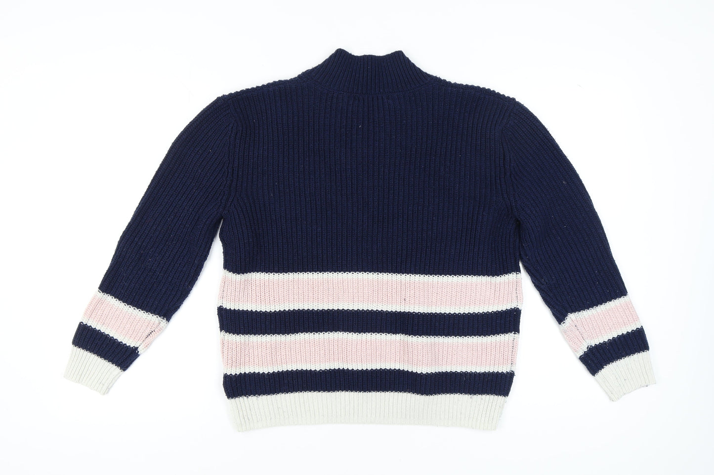 Marks and Spencer Women's Blue Striped Pullover Jumper M