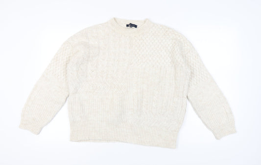 Crew Clothing Company Women's Ivory Cable Pullover Jumper Size 10