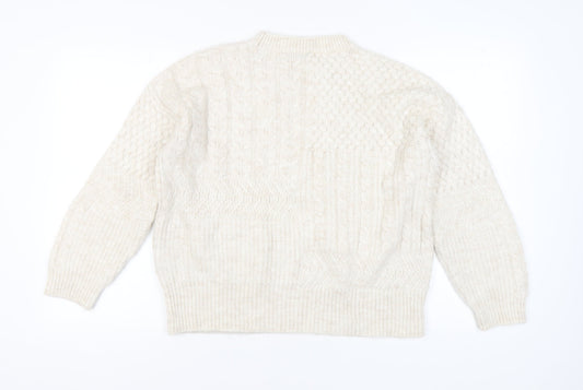 Crew Clothing Company Women's Ivory Cable Pullover Jumper Size 10