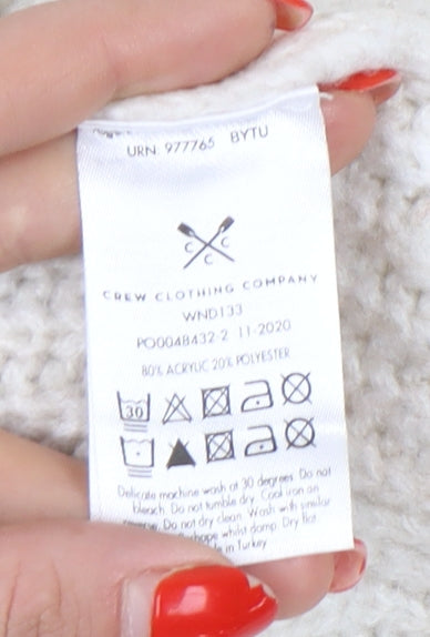 Crew Clothing Company Women's Ivory Cable Pullover Jumper Size 10