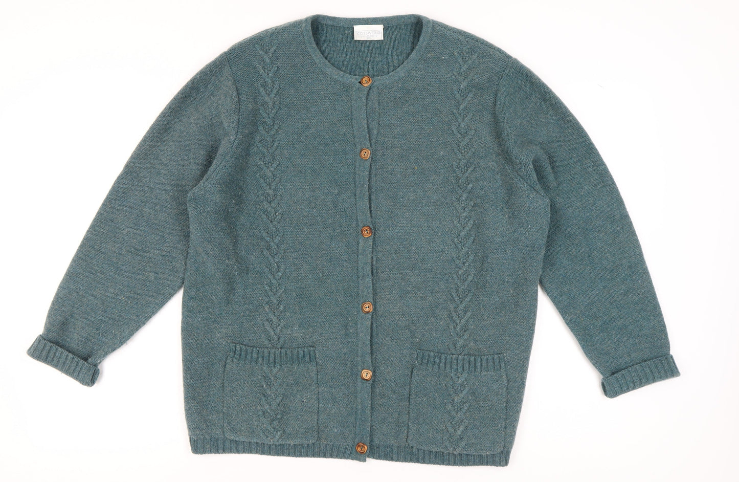 Cotswold Collections Green Wool Cardigan 2XL Women