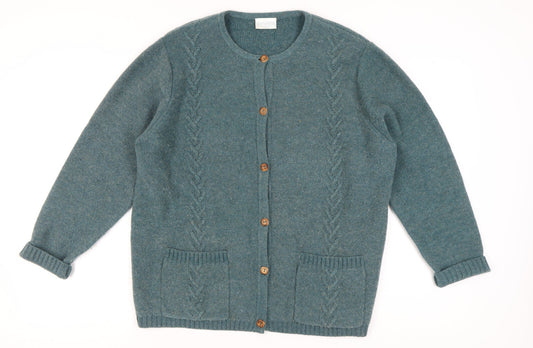 Cotswold Collections Green Wool Cardigan 2XL Women