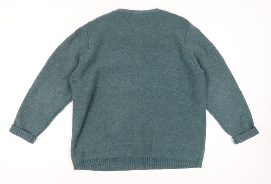 Cotswold Collections Green Wool Cardigan 2XL Women