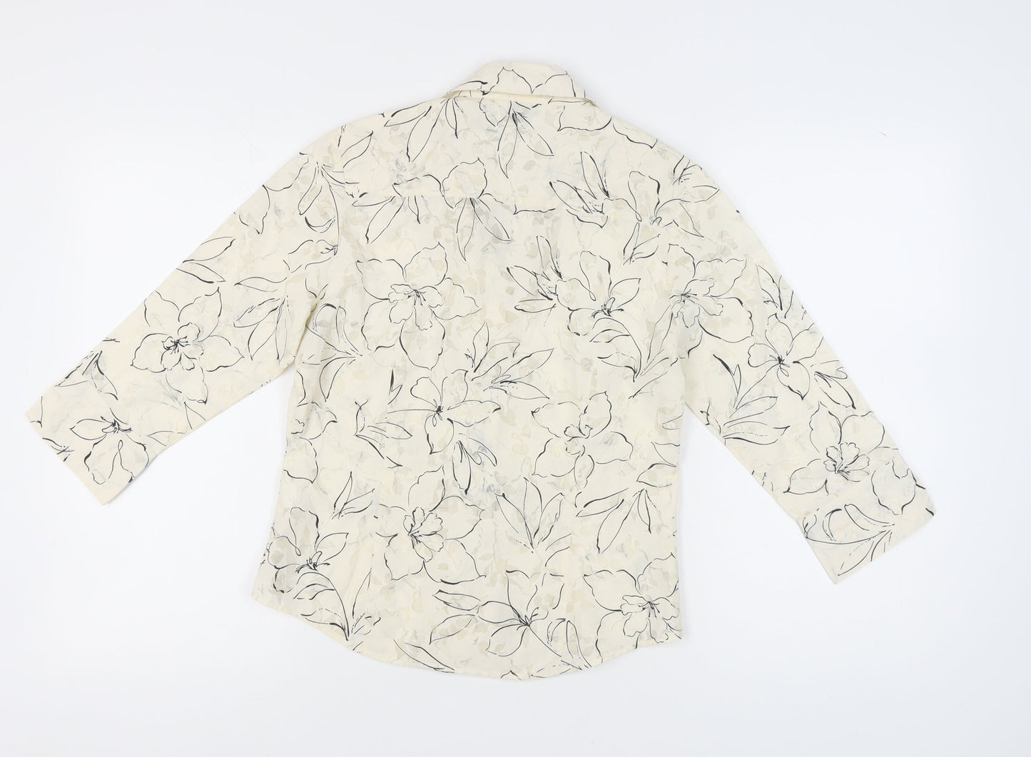 Next Women's Beige Floral Button-Up Shirt UK 10