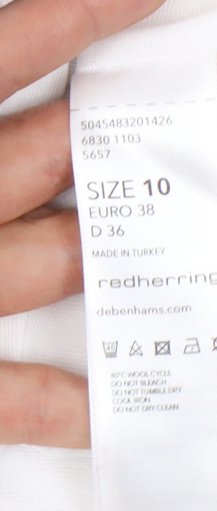 Red Herring Women's White Polka Dot Pleated Skirt Size 10