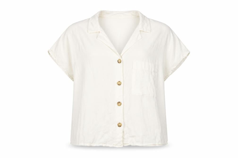 Bershka Women's White Button-Up Shirt L Casual Elegant