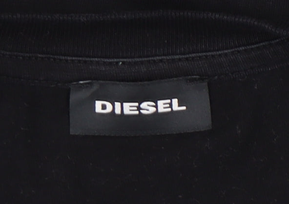 Diesel Men's Black XL T-Shirt, Crew Neck, Casual Style