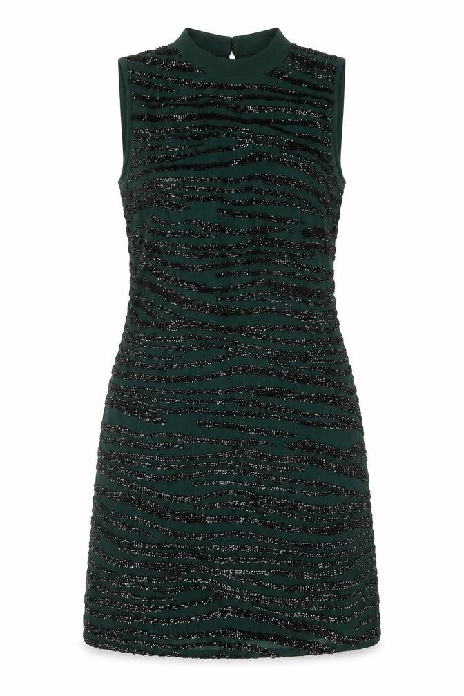 Oasis Women's Green Sleeveless Shift Dress, Size 10
