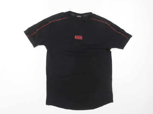 Rascal Boys Black Crew Neck T-Shirt 13-14 Years