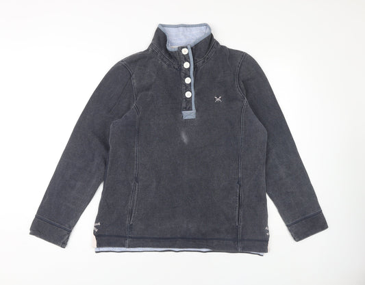 Crew Clothing Women's Grey Henley Sweatshirt Size 14