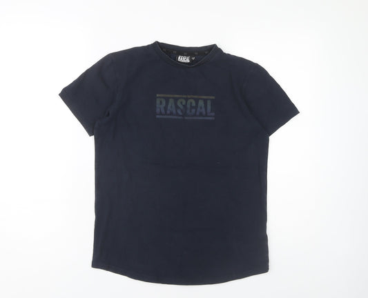 Rascal Boys Blue T-Shirt 13-14 Years Short Sleeve Basic