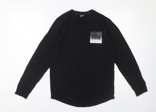 Rascal Boys Black Long Sleeve Graphic T-Shirt 13-14 Years