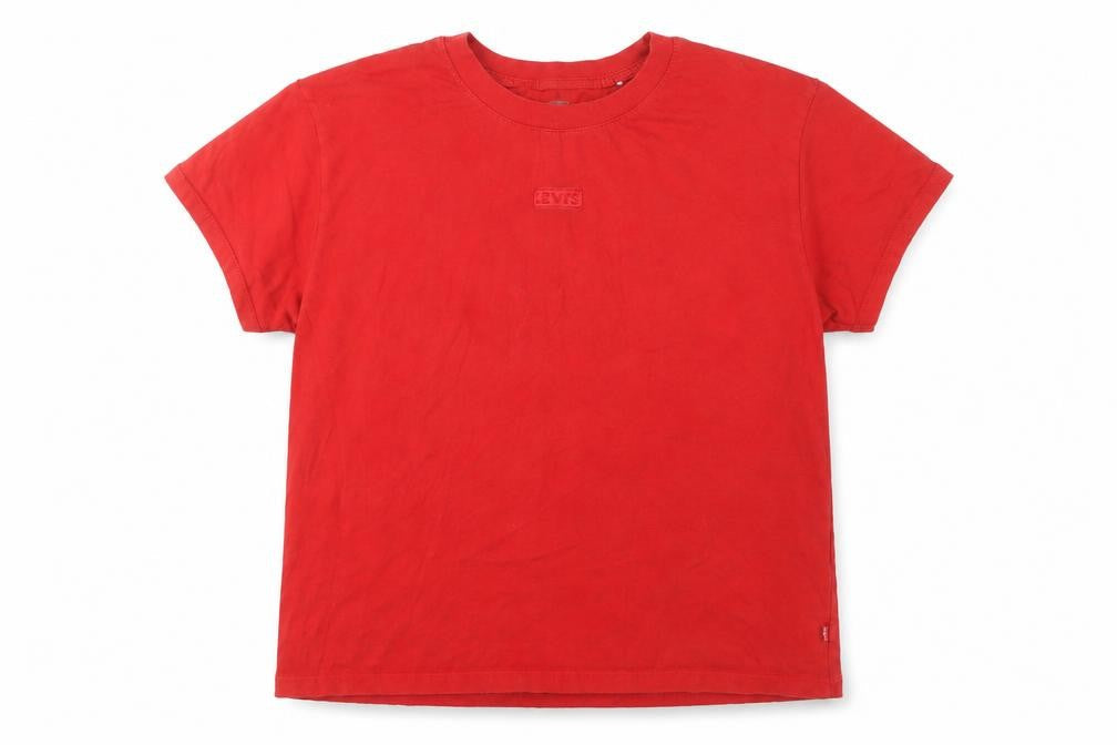 Unisex Adultss UK Size L Levi's Red 100% Cotton T-Shirt