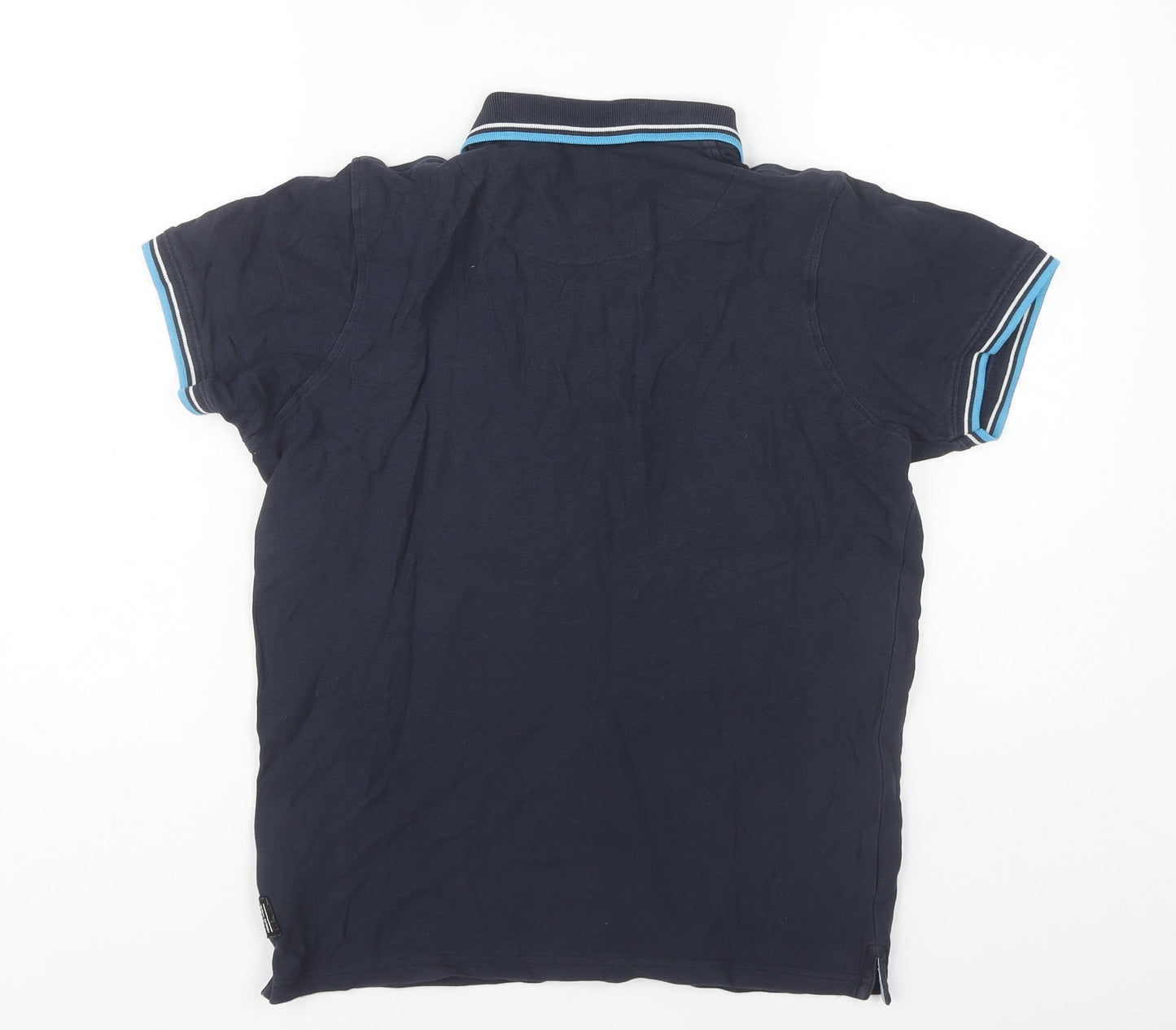 Cross Hatch Unisex Blue Polo Shirt S Cotton Casual